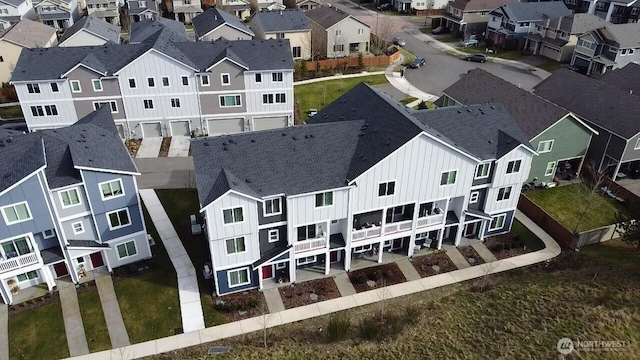 aerial view featuring a residential view