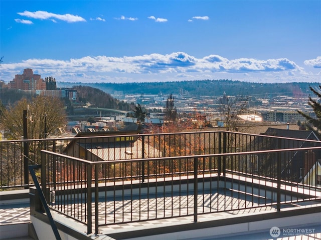 balcony with a city view