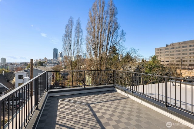 balcony with a view of city