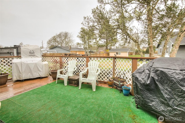 view of yard featuring a deck