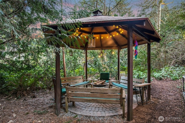 view of yard featuring a gazebo