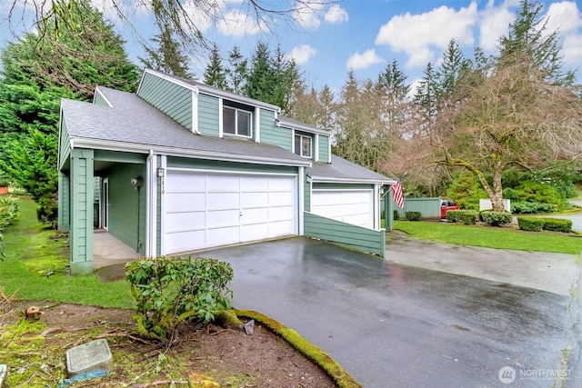 garage with driveway