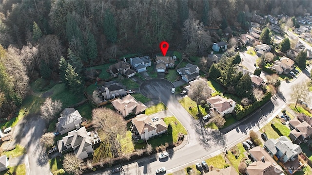 bird's eye view with a residential view