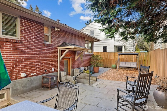 view of patio / terrace featuring a fenced backyard