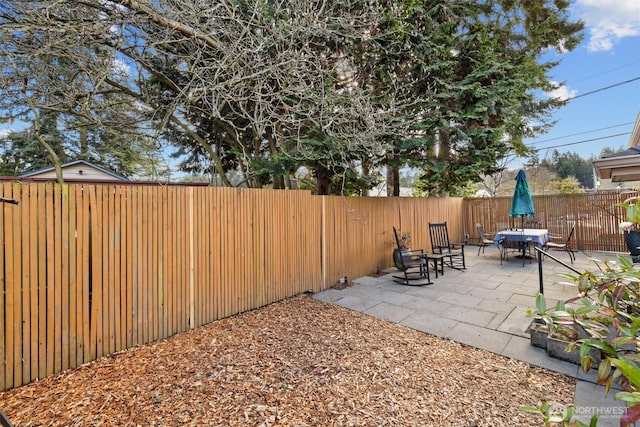 view of patio / terrace with a fenced backyard