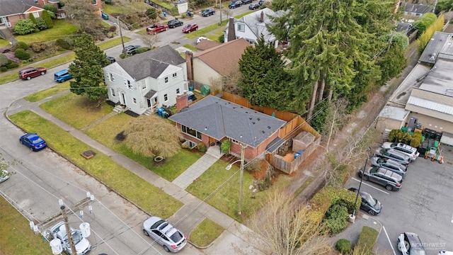 bird's eye view with a residential view