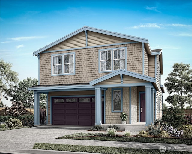 view of front facade with a garage and driveway