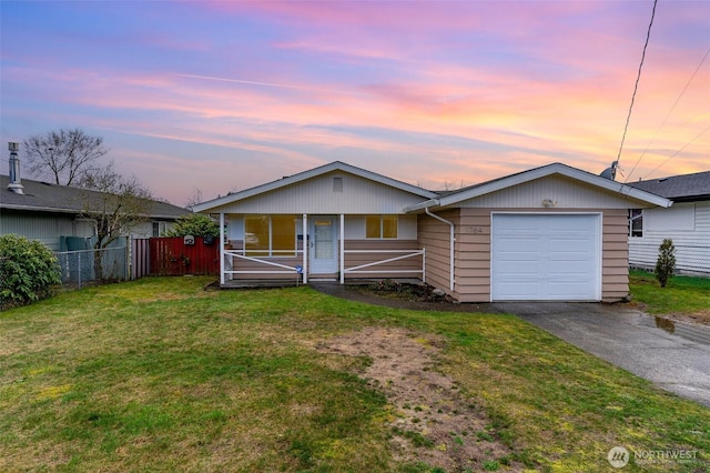 view of front of property with a garage and driveway