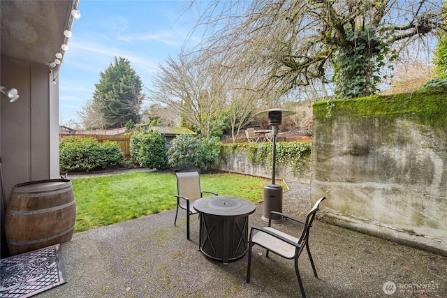 view of patio / terrace with a fenced backyard