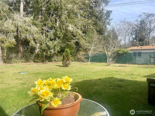 view of yard with fence