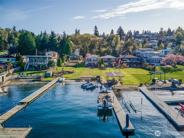 10008 Rainier Ave S, Seattle, WA 98178 - view of dock featuring a water view and a yard
