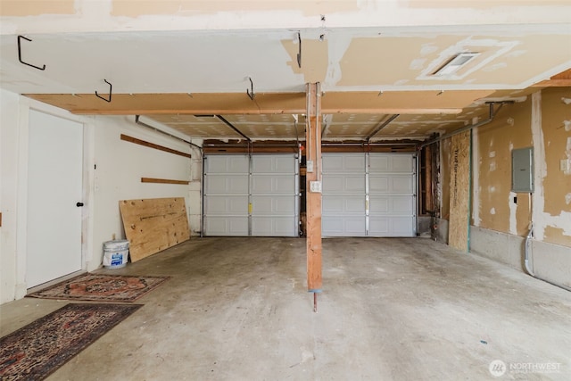 garage featuring electric panel