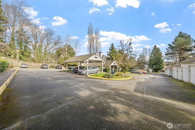 view of street with community garages