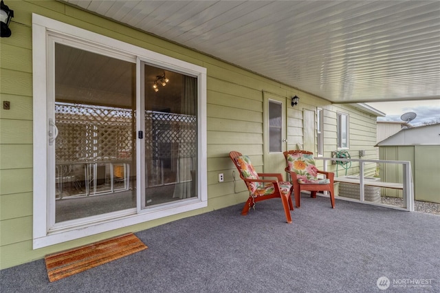 view of patio with a porch