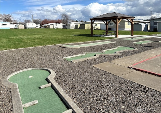 1427 Topaz St, Walla Walla, WA 99362 - view of home's community featuring a gazebo, an outdoor structure, a lawn, and a shed