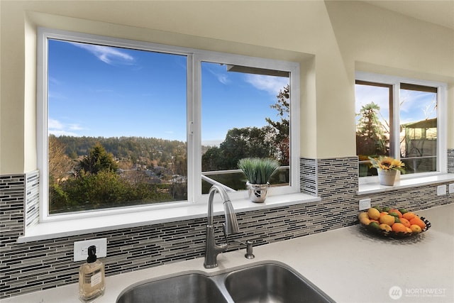 room details with a sink and backsplash