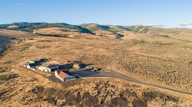 drone / aerial view with a mountain view