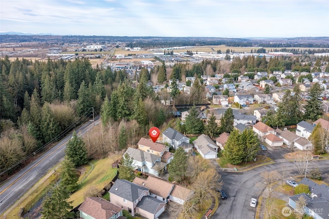 aerial view with a residential view