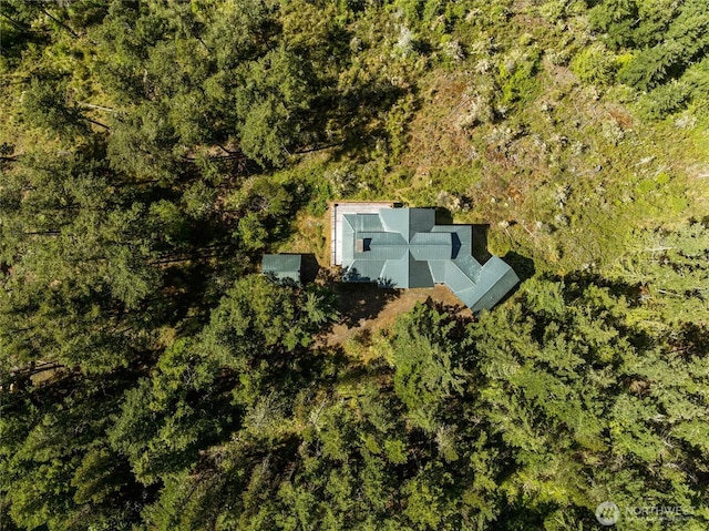707 NW Thatcher Pass Rd, Decatur Island, WA 98221 - drone / aerial view with a wooded view