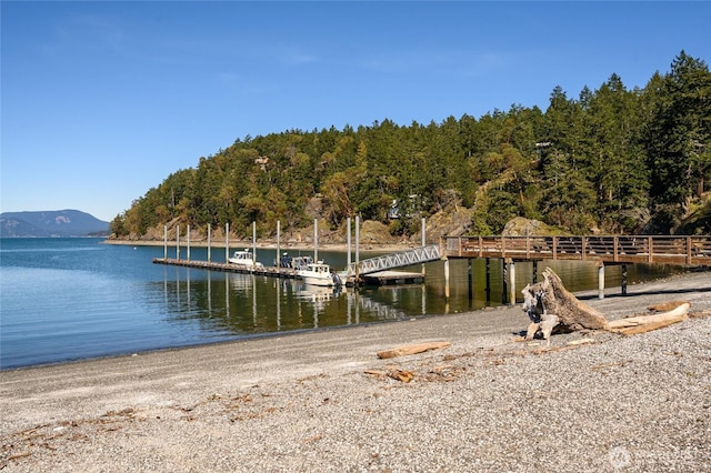707 NW Thatcher Pass Rd, Decatur Island, WA 98221 - dock area featuring a water and mountain view