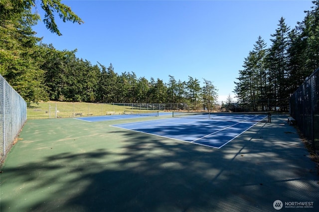 707 NW Thatcher Pass Rd, Decatur Island, WA 98221 - view of sport court featuring fence