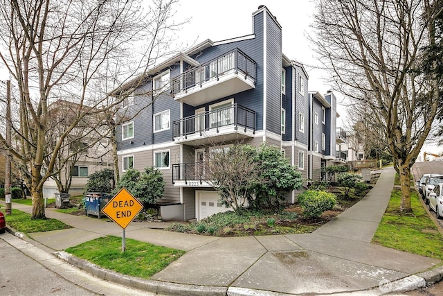 view of property featuring a garage