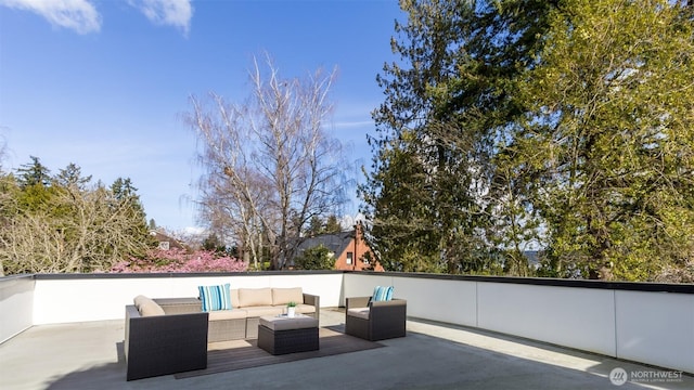 view of patio featuring an outdoor living space