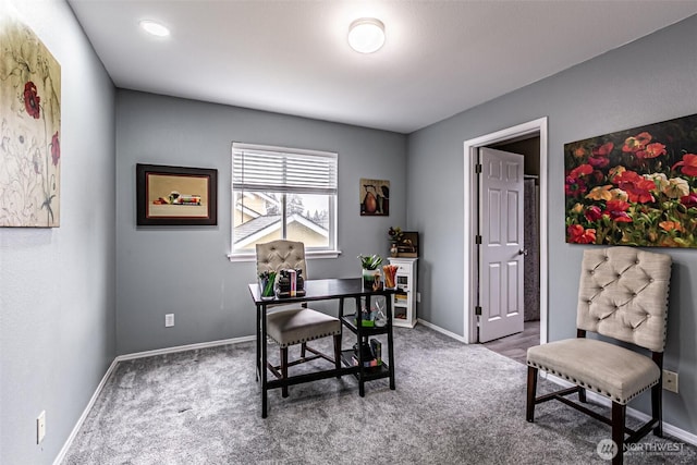 office featuring carpet floors and baseboards