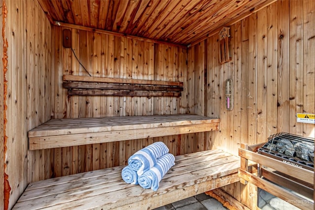 view of sauna