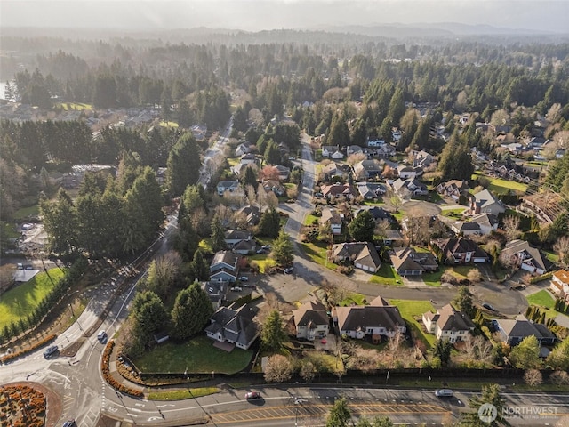 bird's eye view with a residential view