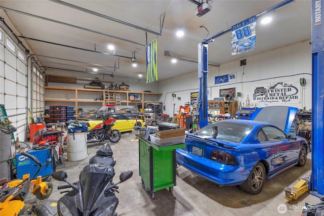 garage featuring a garage door opener