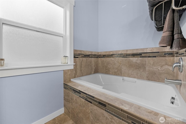 full bathroom featuring a garden tub