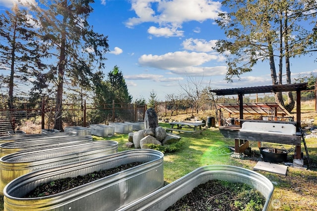 view of yard with fence