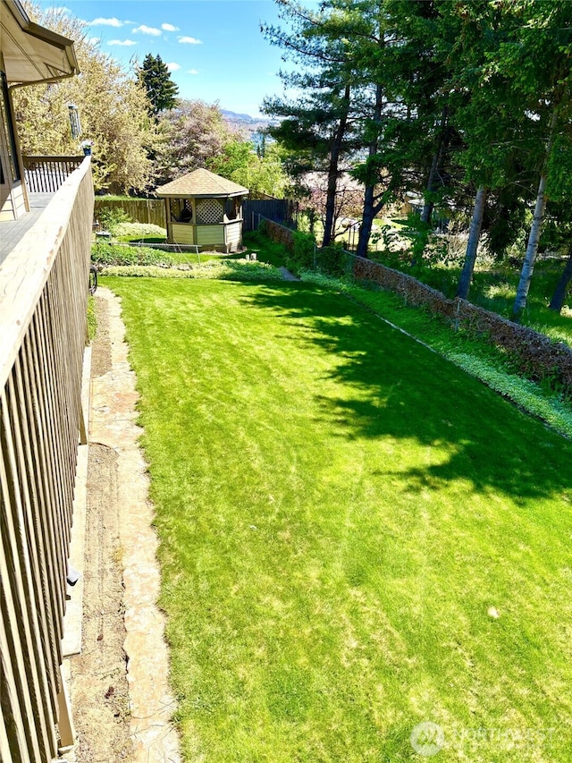 view of yard with fence