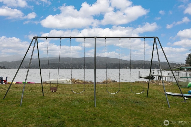 view of water feature featuring a mountain view