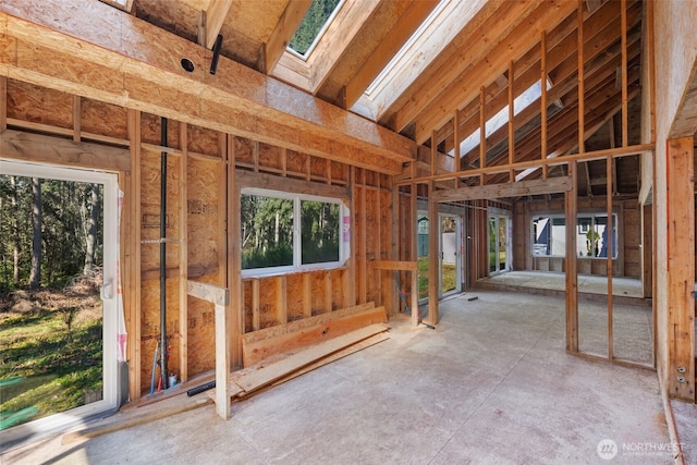 miscellaneous room with a skylight