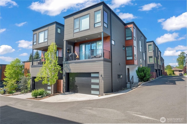 exterior space featuring a garage