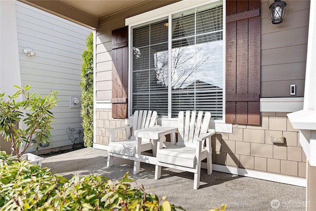 view of patio with a porch