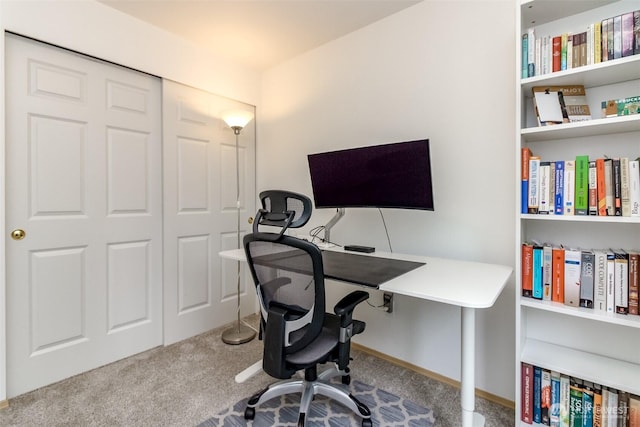 office with carpet floors and baseboards