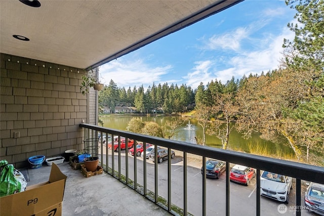 balcony with a water view