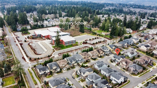 bird's eye view with a residential view