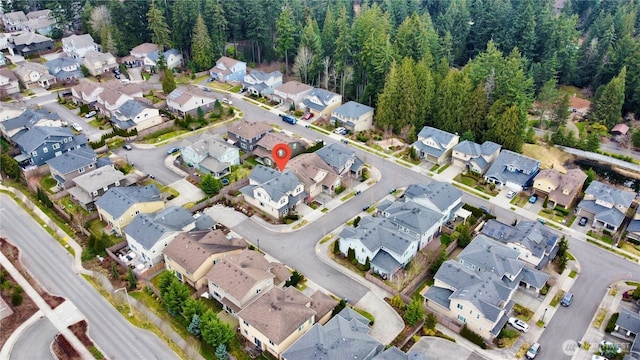 bird's eye view with a residential view