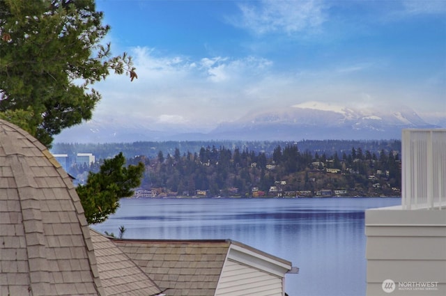 property view of water with a view of trees