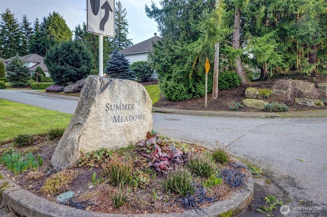 view of community sign