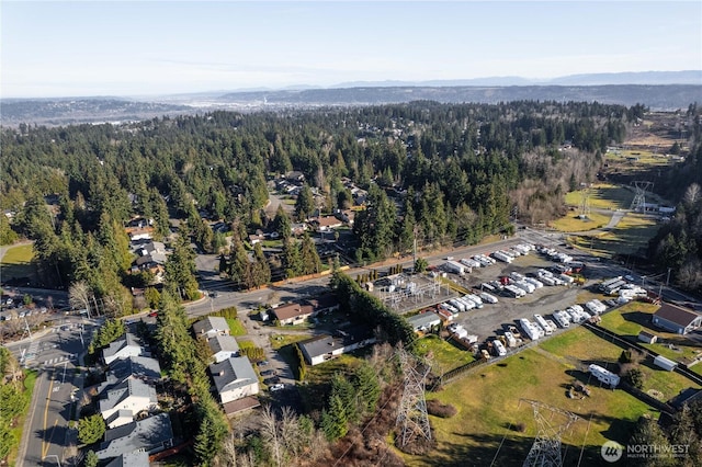 aerial view with a forest view