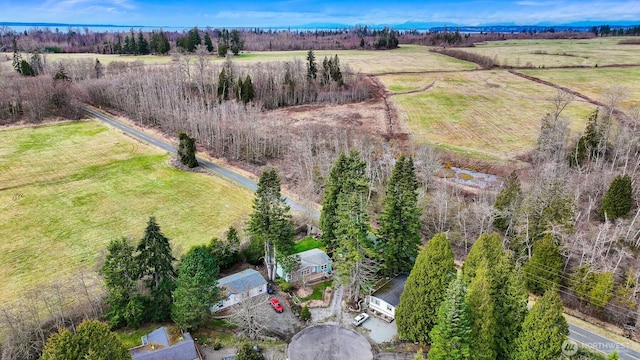 aerial view featuring a rural view