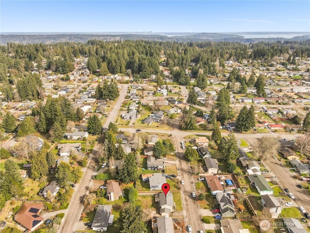 drone / aerial view with a residential view