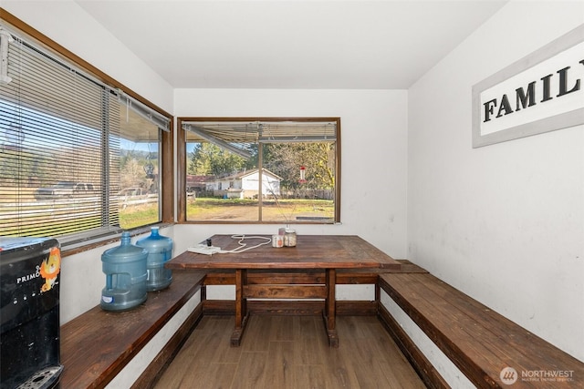 dining area featuring wood finished floors