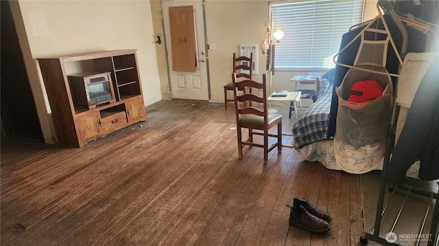 dining area with wood-type flooring