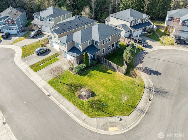 drone / aerial view featuring a residential view